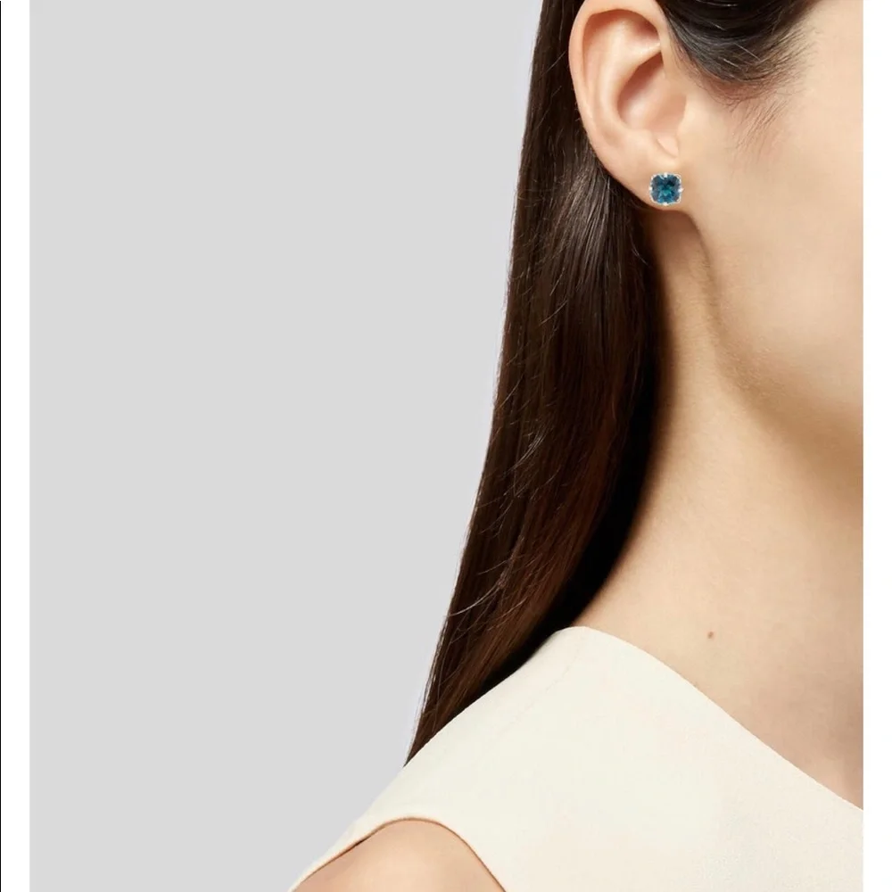 Brand New 14K Gold Topaz Stud Earrings